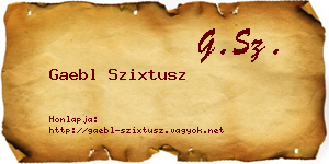 Gaebl Szixtusz névjegykártya